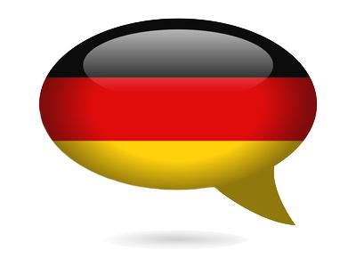 German flag in a conversation bubble