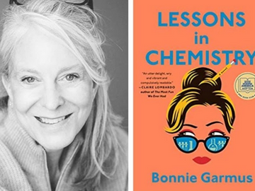 Photo of Bonnie Garmus and Lessons in Chemistry Book Cover