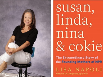 Photo of Lisa Napoli & "Susan, Linda, Nina and Cokie" Book cover