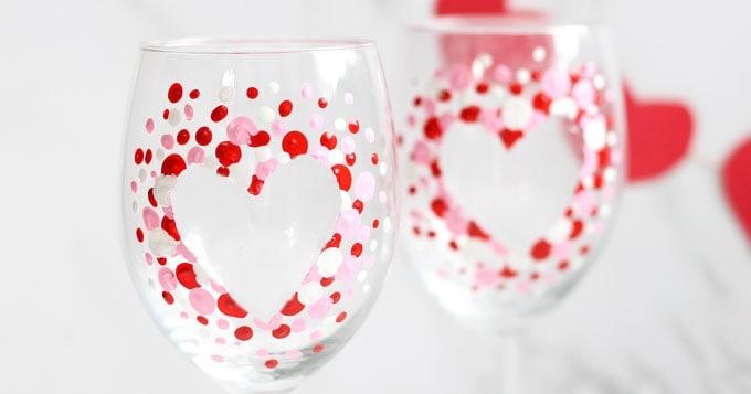 DIY Heart wine glasses