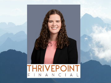 Photo of Kim with ThrivePoint Logo