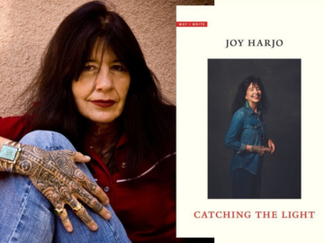 Photo of Joy Harjo and her book "Catching the Light"