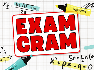 Program name in red letters over white background with various math equations and two images of highlighters