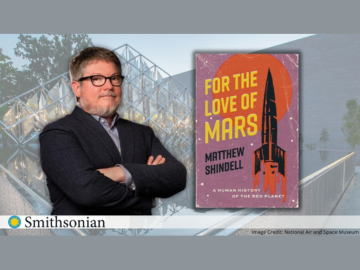 photo of Matt Shindell and book cover "for the love of mars"