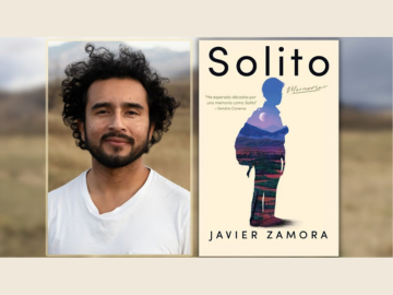 Photo of Javier Zamora and spanish book cover