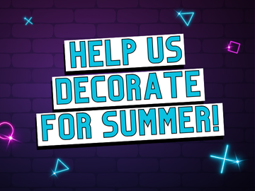 Program name in blue letters over a dark purple prick background