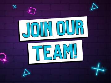 The words "Join our Team" in blue letters over a dark purple background.