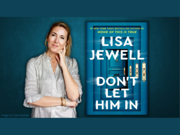 Photo of Lisa Jewell and book cover "Don't Let Him In"