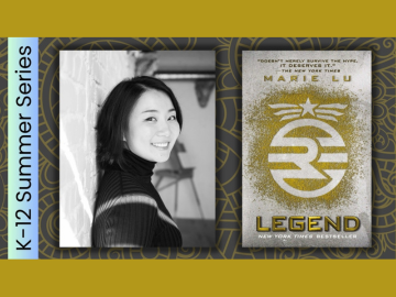Photo of Marie Lu and book cover "Legend"