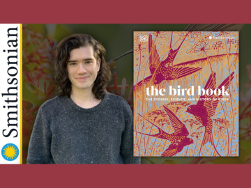 Photo of Author and book cover