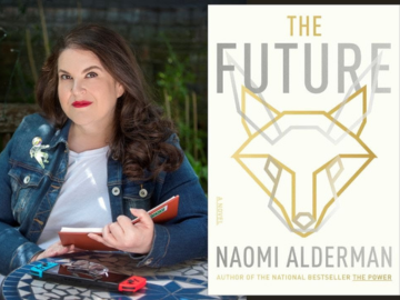 Photo of Naomi Alderman and her book "The Future"