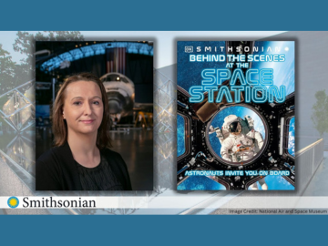 photo of Jennifer Levasseur and book Behind the Scenes at the Space Station