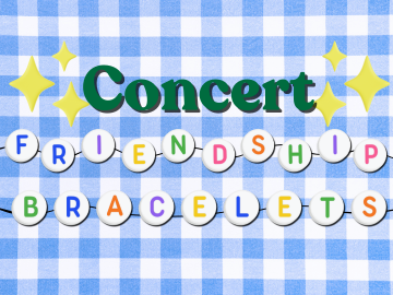 Program name in green letters with program subtitle in rainbow letters over blue gingham background. 