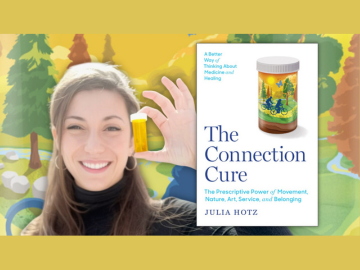 photo of author with book 